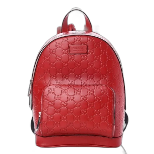 Gucci Signature Backpack Guccissima Small Hibiscus Red