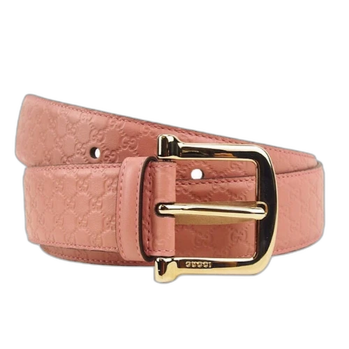 Gucci Signature Belt Guccissima Embossed Pink