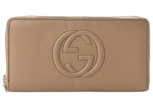 Gucci Soho Long Zip Around GG Wallet Brown