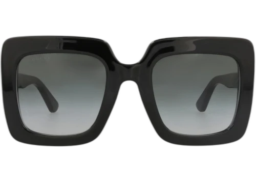 Gucci Square Frame Acetate Sunglasses GG0328S-30002865-001 Black Black Grey