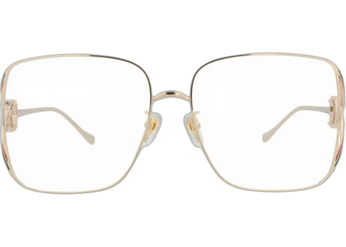 Gucci Square Frame Metal Optical Frames GG1321O-30013920-002 Gold Gold Transparent