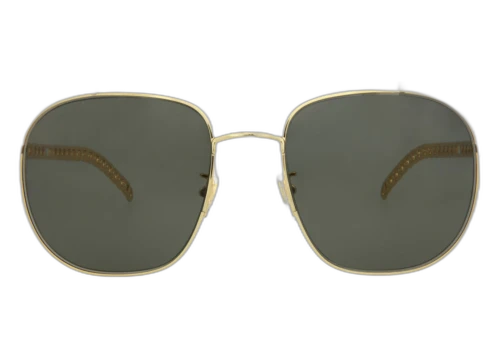 Gucci Square Frame Metal Sunglasses GG0727S-30008879-001 Gold Gold Grey