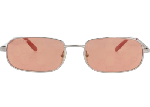 Gucci Square Frame Metal Sunglasses GG1457S-30014457-004 Silver Silver Red
