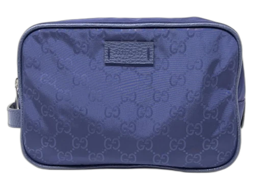 Gucci Toiletry Bag Nylon Blue