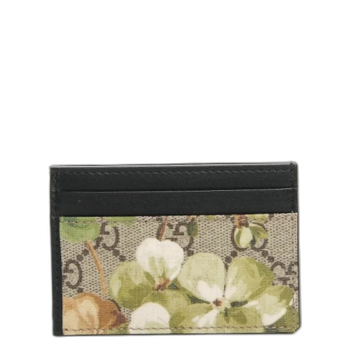 Gucci Card Case Wallet Blooms GG Supreme Green/Brown/Beige/Black