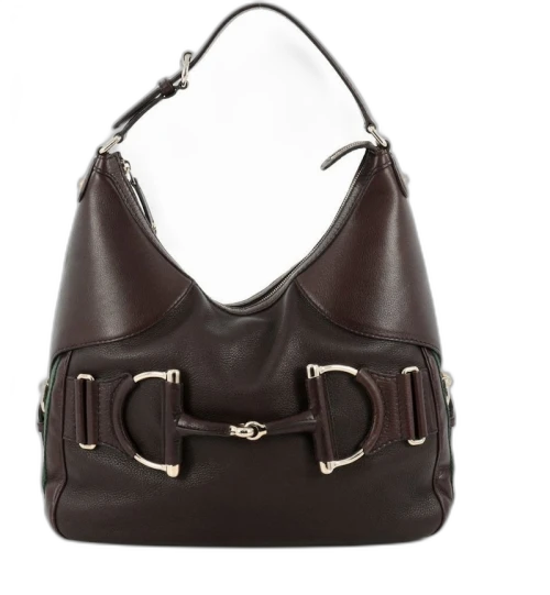 Gucci Web Horsebit Heritage Hobo Medium Brown