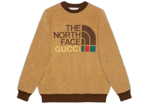 Gucci x The North Face Faux Fur Sweatshirt Brown