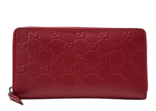 Gucci Zip Around Wallet Signature Red