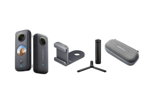 Insta360 One X2 Camera with Carry Case / One X Tripod and DJI One X2 Selfie Stick Bundle CINOSXX/A/CINX2CB/H/CINTRPH/B/DINORHX/A