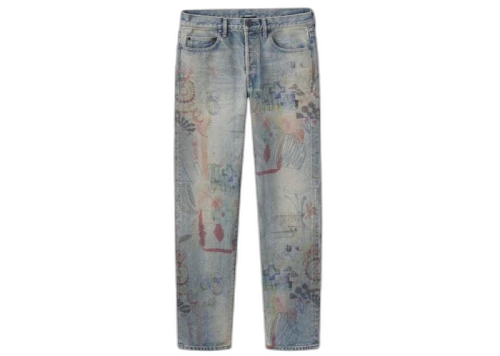 John Elliott The Daze 2 in Scribble Denim Pants Multi