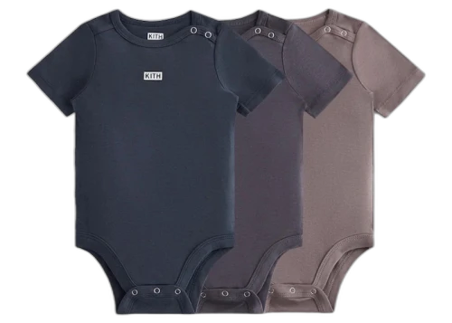 Kith Baby Onesie (3 Pack) Battleship
