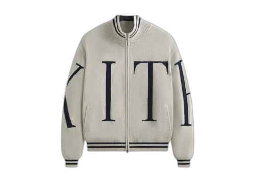 Kith Big Letter New York Wyona Full Zip Sweater Light Heather Grey