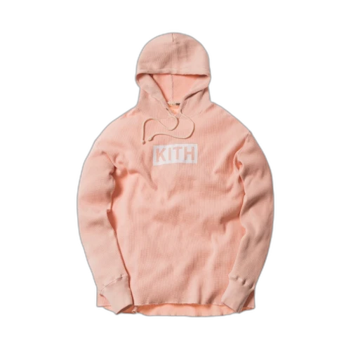 Kith Calux Waffle Hoodie Pink