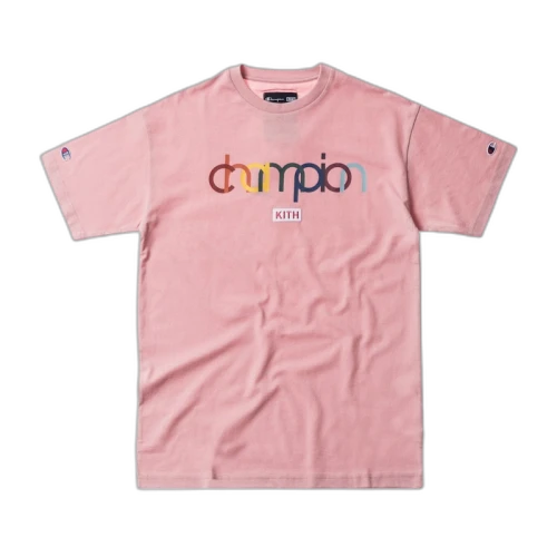 Kith Champion Double Logo Tee Pink