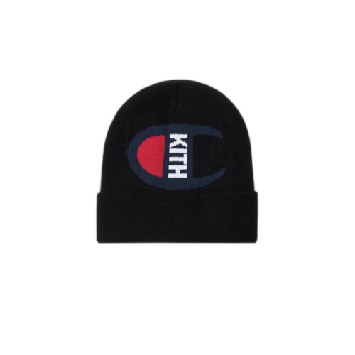 Kith Champion Intarsia Logo Beanie Black