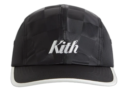 Kith Checkered Satin Griffey Camper Hat Black