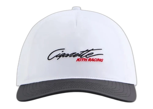 Kith Cigarette Wrinkle Nylon Bay Low Pinch Crown Snapback White