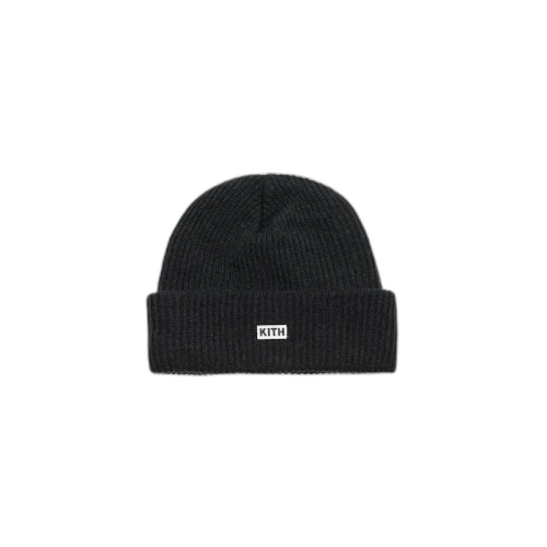 Kith Classic Logo Knit Beanie Black