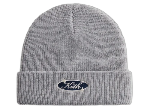 Kith Clean Script Acrylic Beanie Light Heather Grey