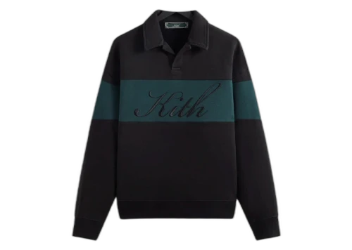 Kith Color-Blocked Nelson Collared Pullover Black