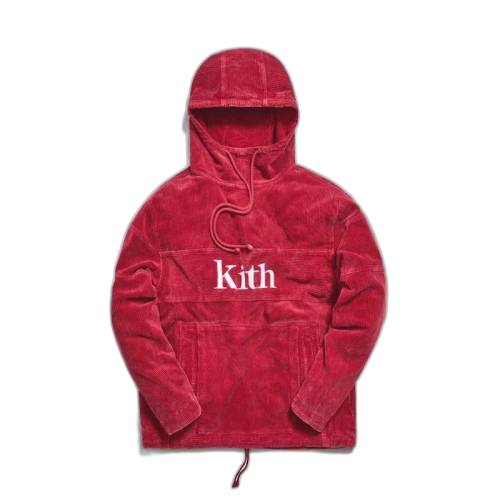 Kith Corduroy Double Pocket Hoodie Red