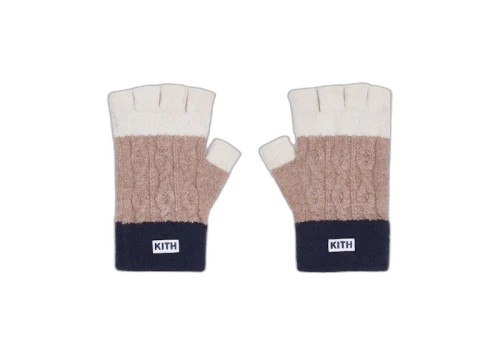 Kith Ellwood Colorblocked Fingerless Gloves Dark Tan