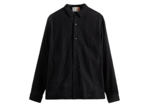 Kith Embroidered Voile L/S Thompson Camp Collar Shirt Black