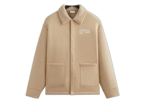 Kith Faux Shearling Long Sleeve Boxy Collared Overshirt Stolid