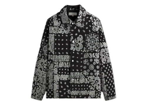 Kith Flocked Deconstructed Bandana Coaches Jacket Black