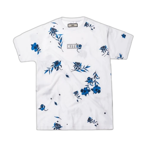 Kith Floral Classic Logo Tee Blue