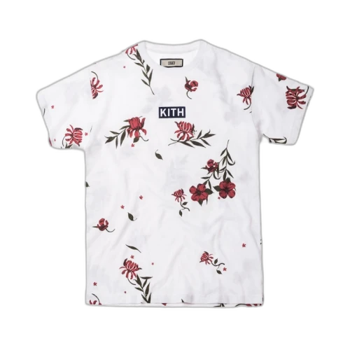 Kith Floral Classic Logo Tee White