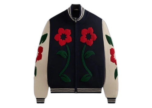 Kith Floral Crest Wyona Full Zip Sweater Nocturnal