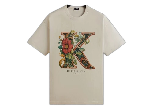 Kith Floral K Vintage Tee Sandrift
