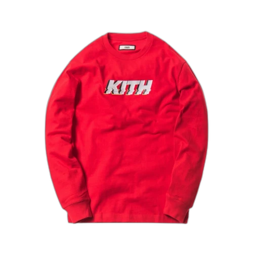 Kith Glitch LS Tee Red