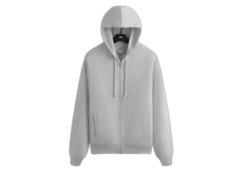 Kith Interlock Williams V Full Zip Hoodie Light Heather Grey