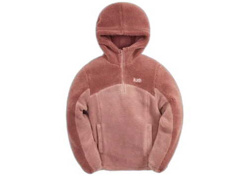 Kith Kids Blocked Faux Sherpa Quarter Zip Dusty Quartz