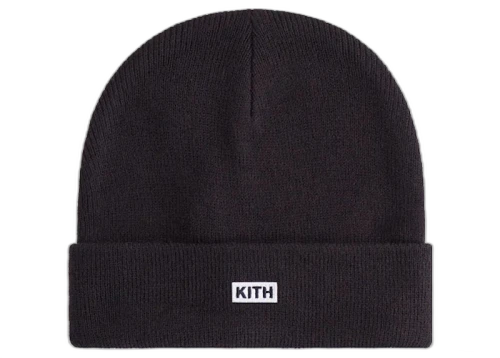 Kith Kids Classic Logo Classic Rib Beanie Black