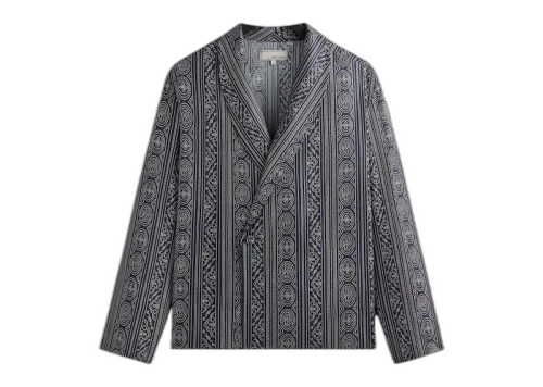 Kith Kin Batik Stripe Long Sleeve Thompson Crossover Shirt Nocturnal