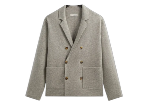 Kith & Kin Cashmere Raya Double Breasted Blazer Medium Heather Grey