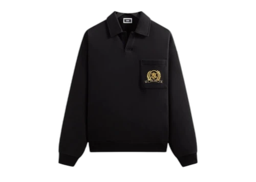 Kith & Kin Crest Gilded Crest Collared Rugby Black