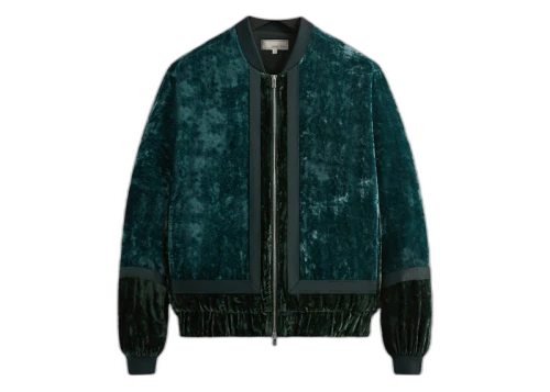 Kith & Kin Crushed Velvet Silas Bomber Jacket Algae