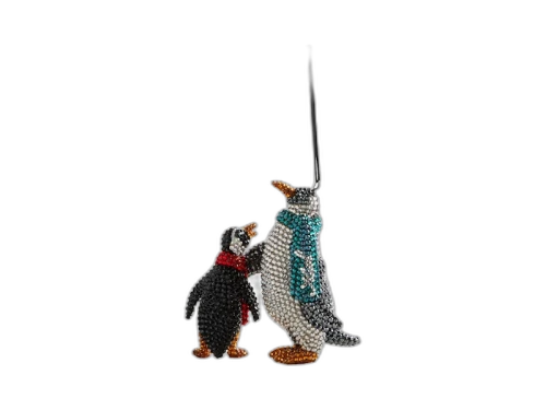 Kith Kithmas Penguin Swarovski Crystals Ornament Jet Hematite/Crystal Silver Shade