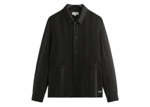 Kith Ladder Lace Boxy Collared Overshirt Black