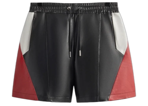 Kith Leather Curtis Panelled Short Black