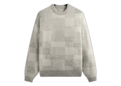 Kith Lewis Check Sweater Light Heather Grey