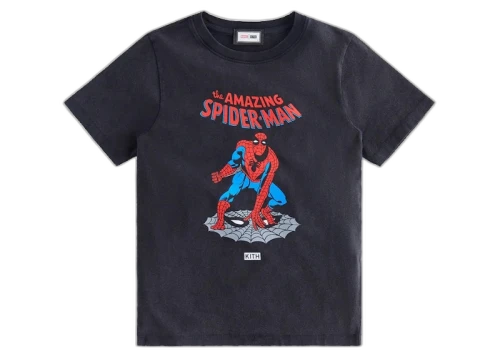 Kith Marvel Kids Spider-Man Allies Vintage Tee Black