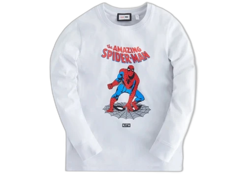 Kith Marvel Kids Spider-Man Amazing Spiderman Vintage L/S Tee Concrete