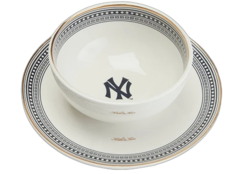 Kith MLB for New York Yankeess 2 Piece Bowl 8" Plate Set Sandrift