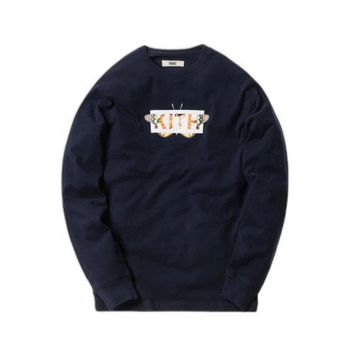 Kith Monarch Classic Logo LS Tee Navy