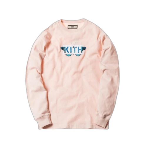 Kith Monarch Classic Logo LS Tee Pink